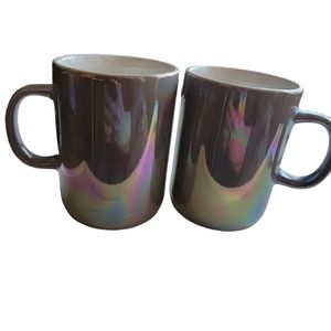 Iridescent Mugs 8 oz Set of 2 NEW